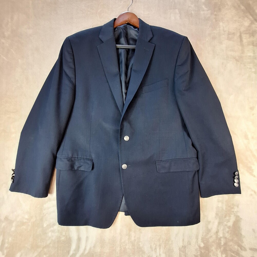 Michael Michael Kors Blazer Mens 44R Navy Wool Blend Two Button Single Vent